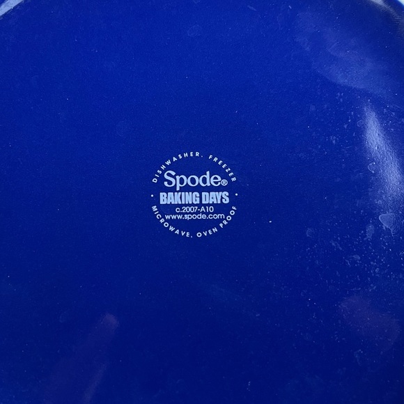 Spode Baking Days 2 Qt Round Covered Casserole Pot Lid Blue White Polka Dot - Picture 13 of 14